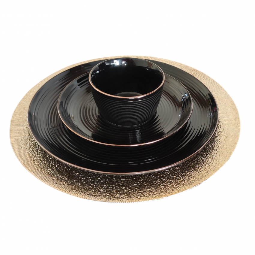 Diep bord Zwart 20 cm Ø (10 stuks)