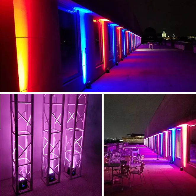 LED Uplight met accu - set 4 stuks