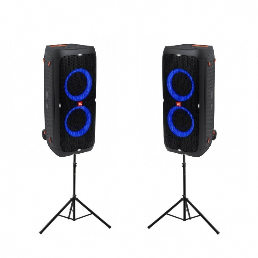 Set van 2 speakers op statief